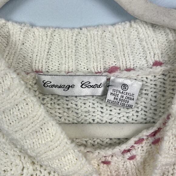 Vintage Carriage Court longline mock neck heart detail knit sweater - Picture 3 of 7
